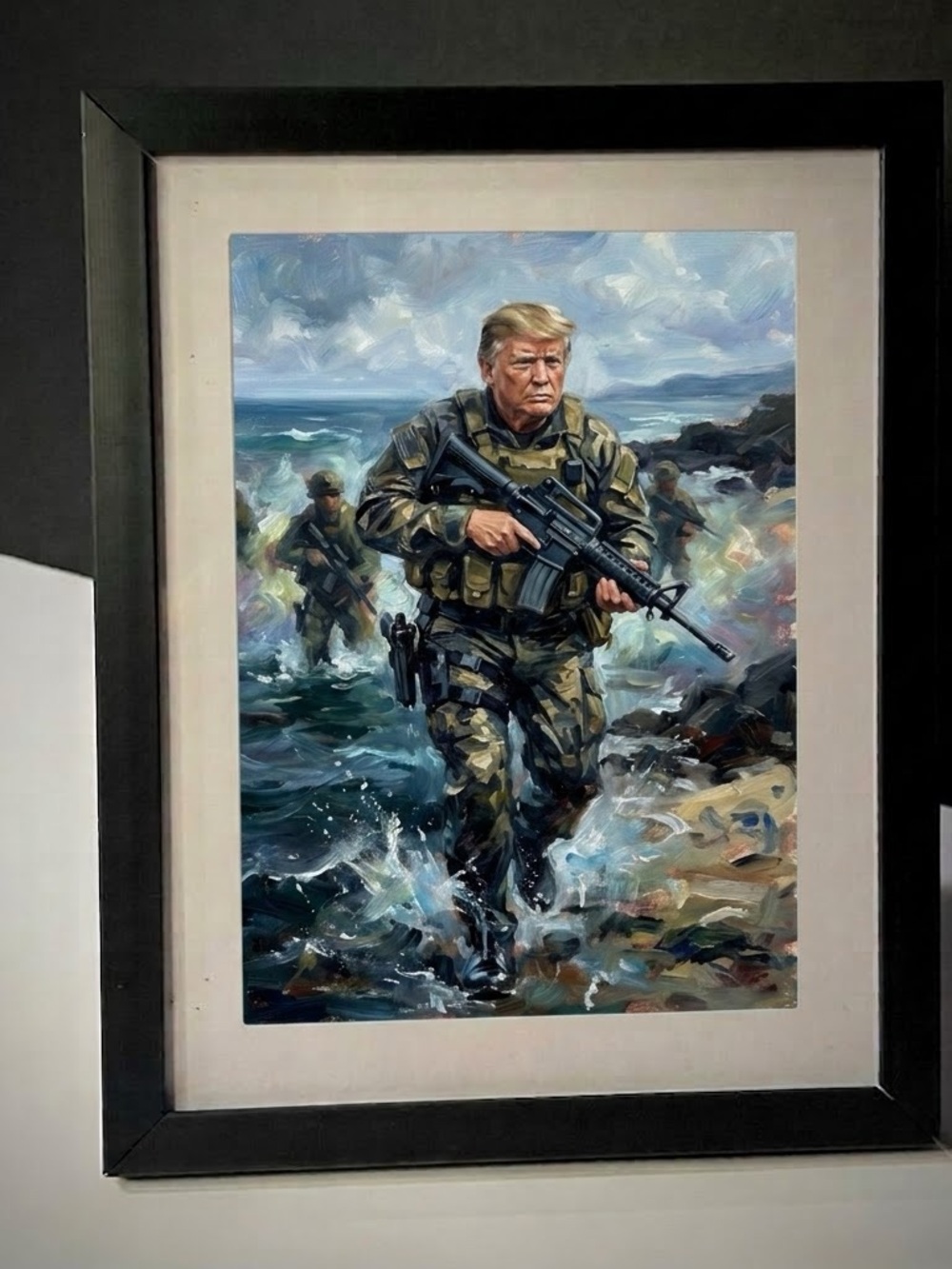 "The Commander" Donald Trump – Framed Navy SEAL paper Art